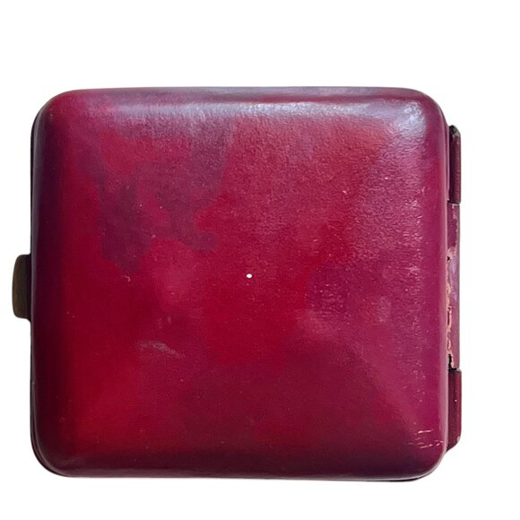 Rosemont Travel Alarm Clock W/  Burgundy Leather Case 15 Rubis Swiss Made Geneva - Picture 13 of 16